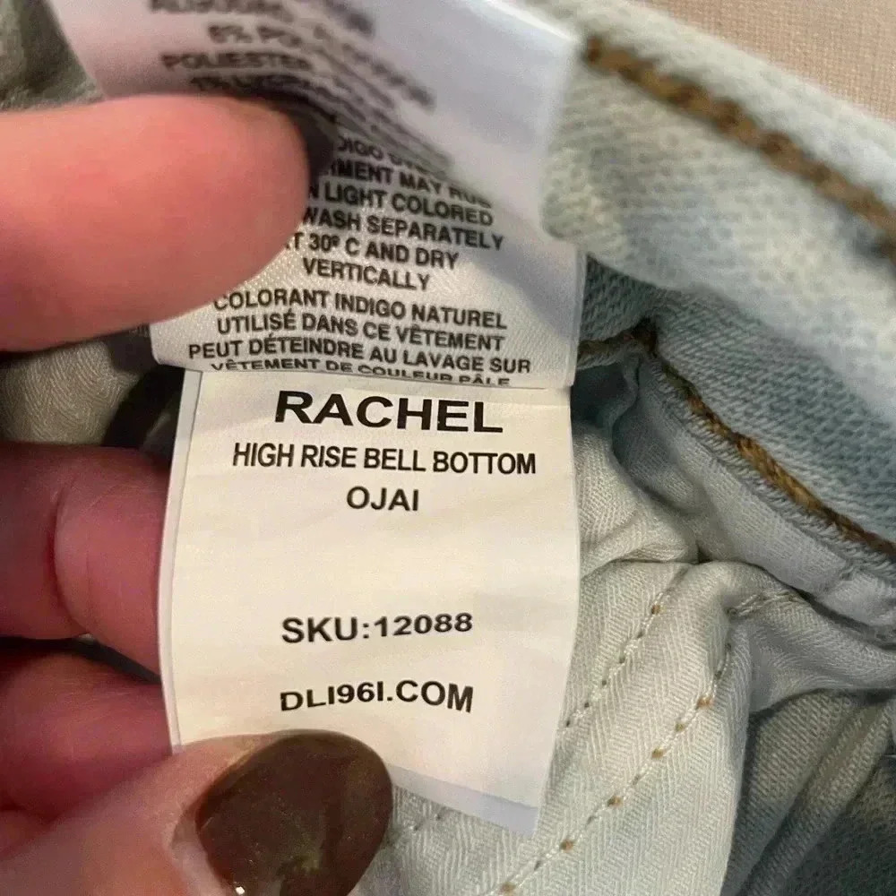 DL1961 “Rachel” High Rise Flare Jeans, Size 30, Light Wash, Raw Hem - Picture 4 of 6